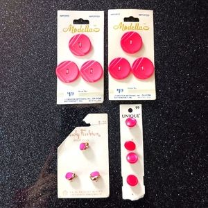 Dark Pink Vintage Button Bundle.